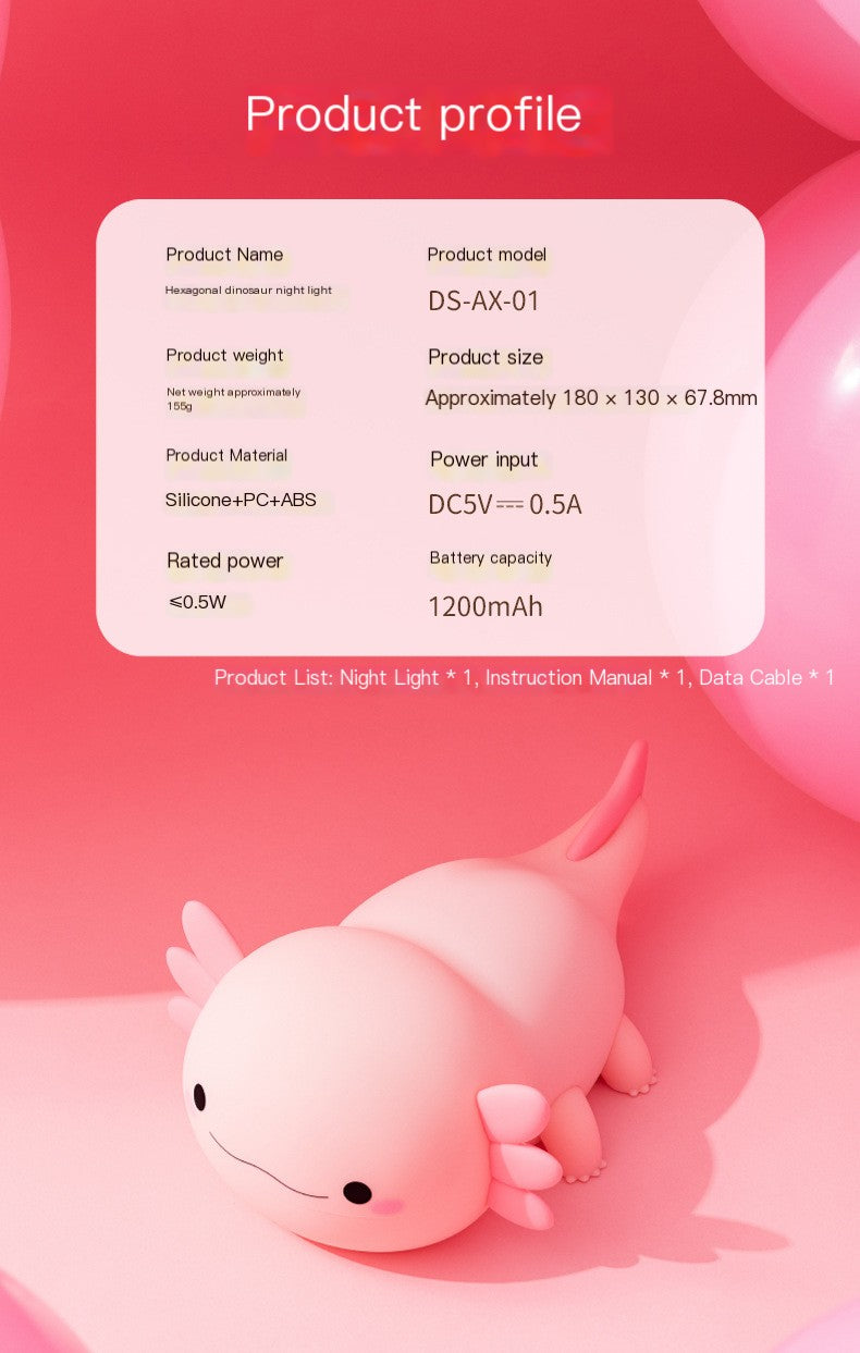 🌸💛Cute Axolotl Touch-Control Night Light 💛🌸
