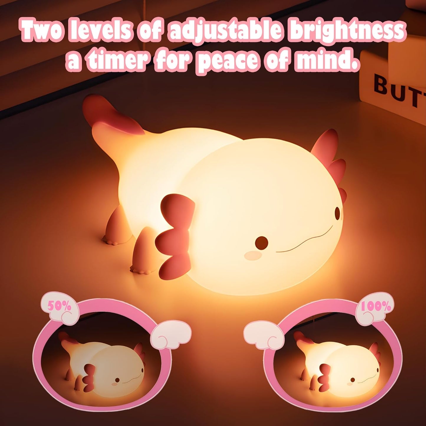 🌸💛Cute Axolotl Touch-Control Night Light 💛🌸