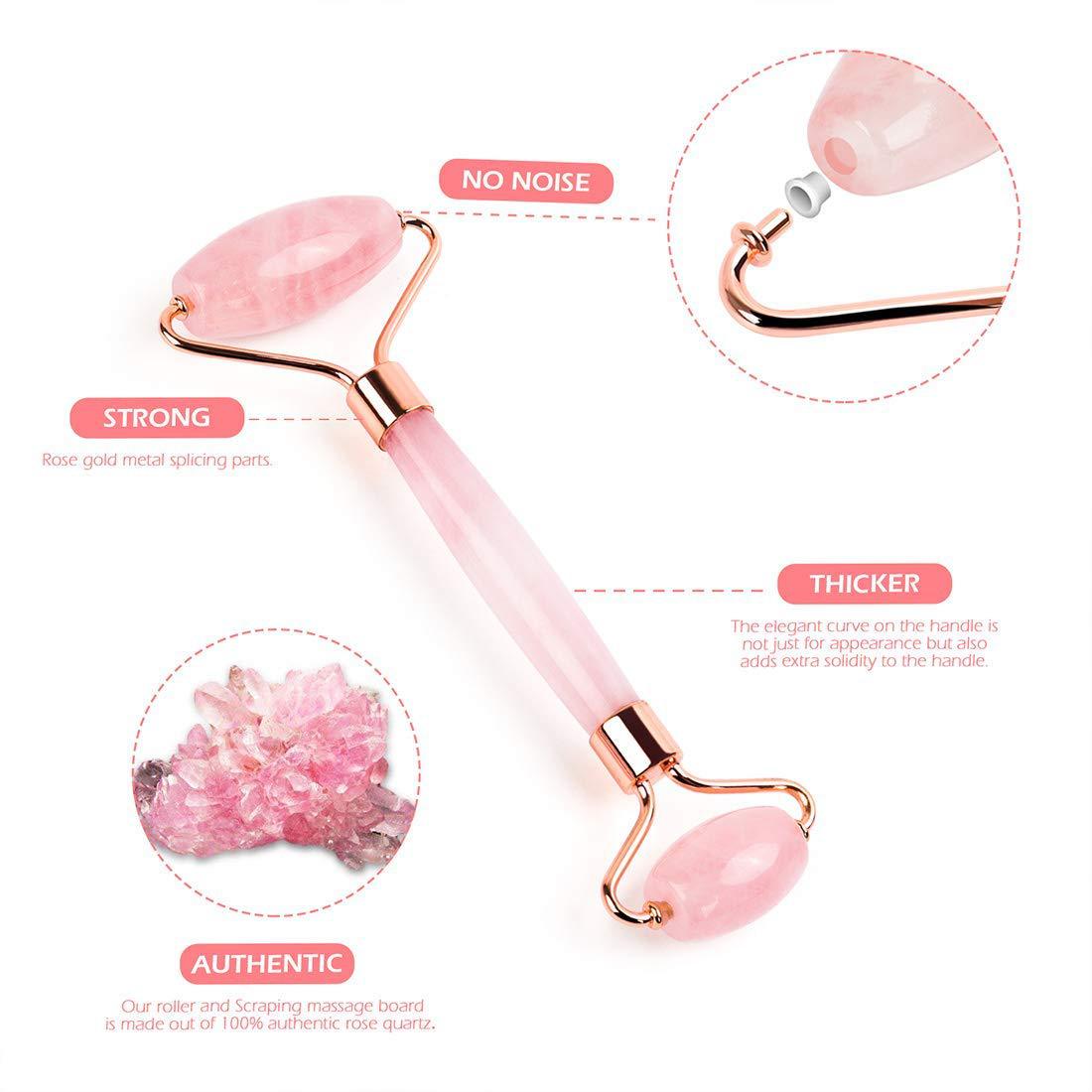 Anti-aging rose quartz roller massager