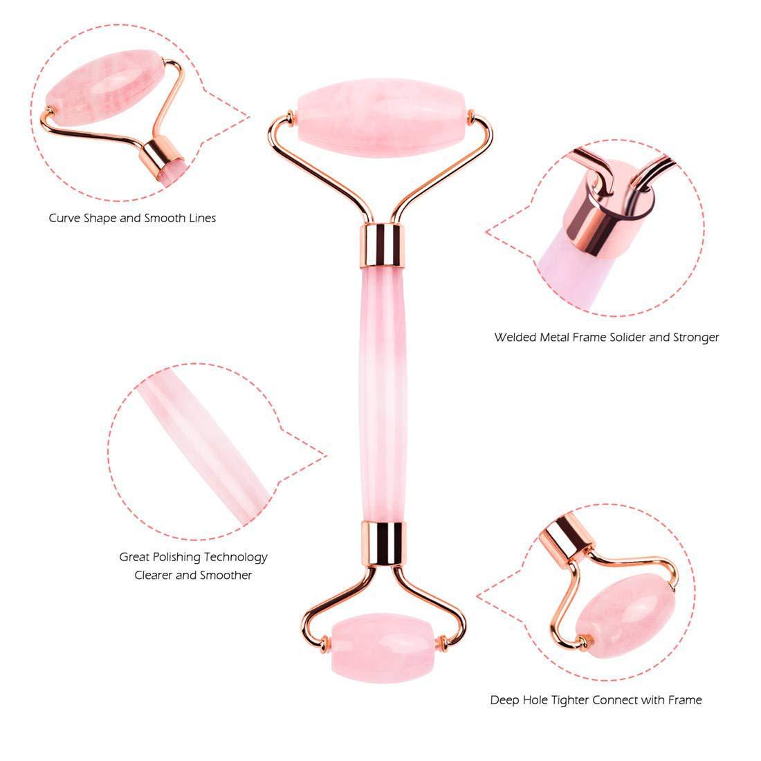 Anti-aging rose quartz roller massager